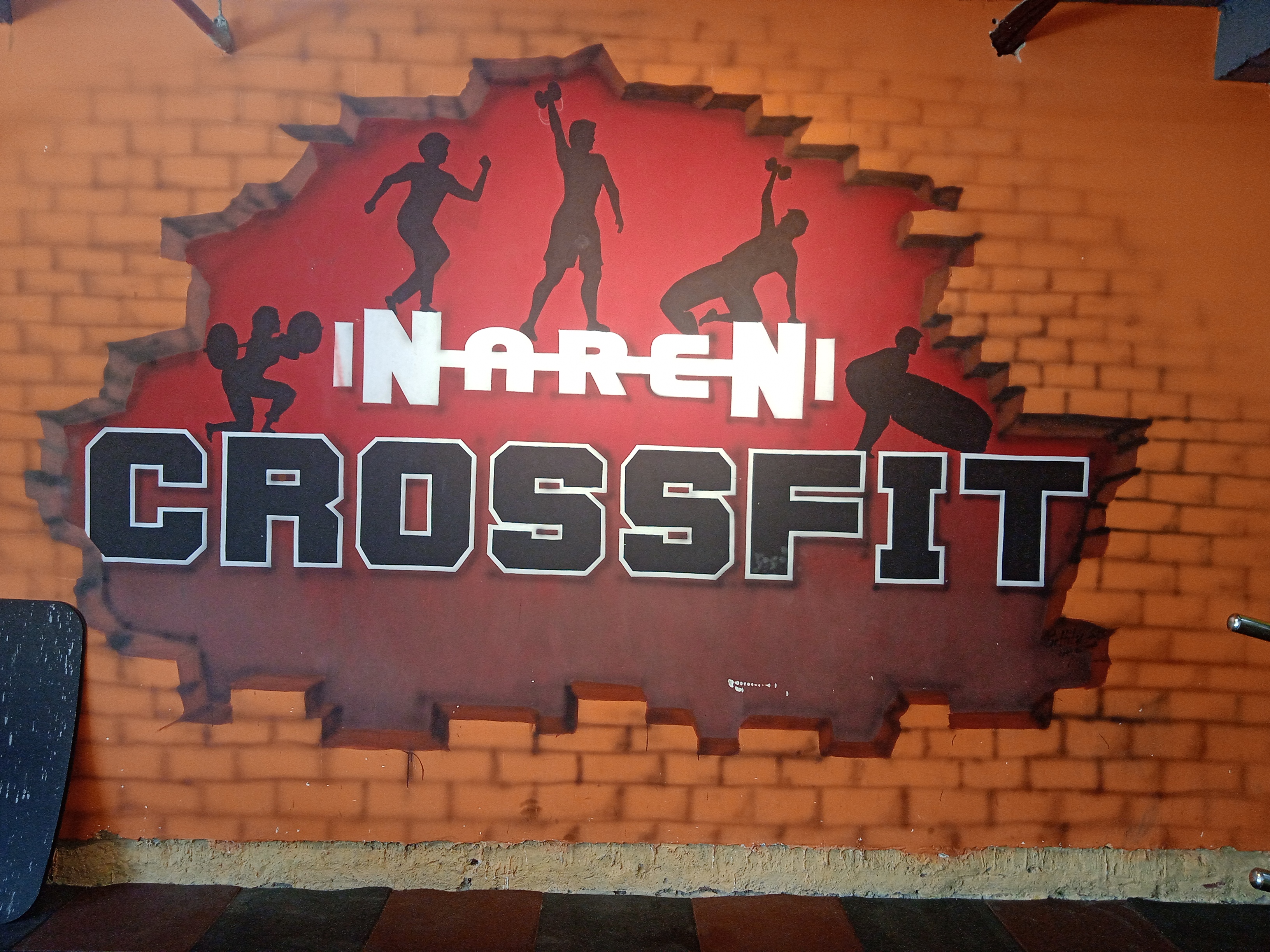 View of the gym with modern crossfit equipment.